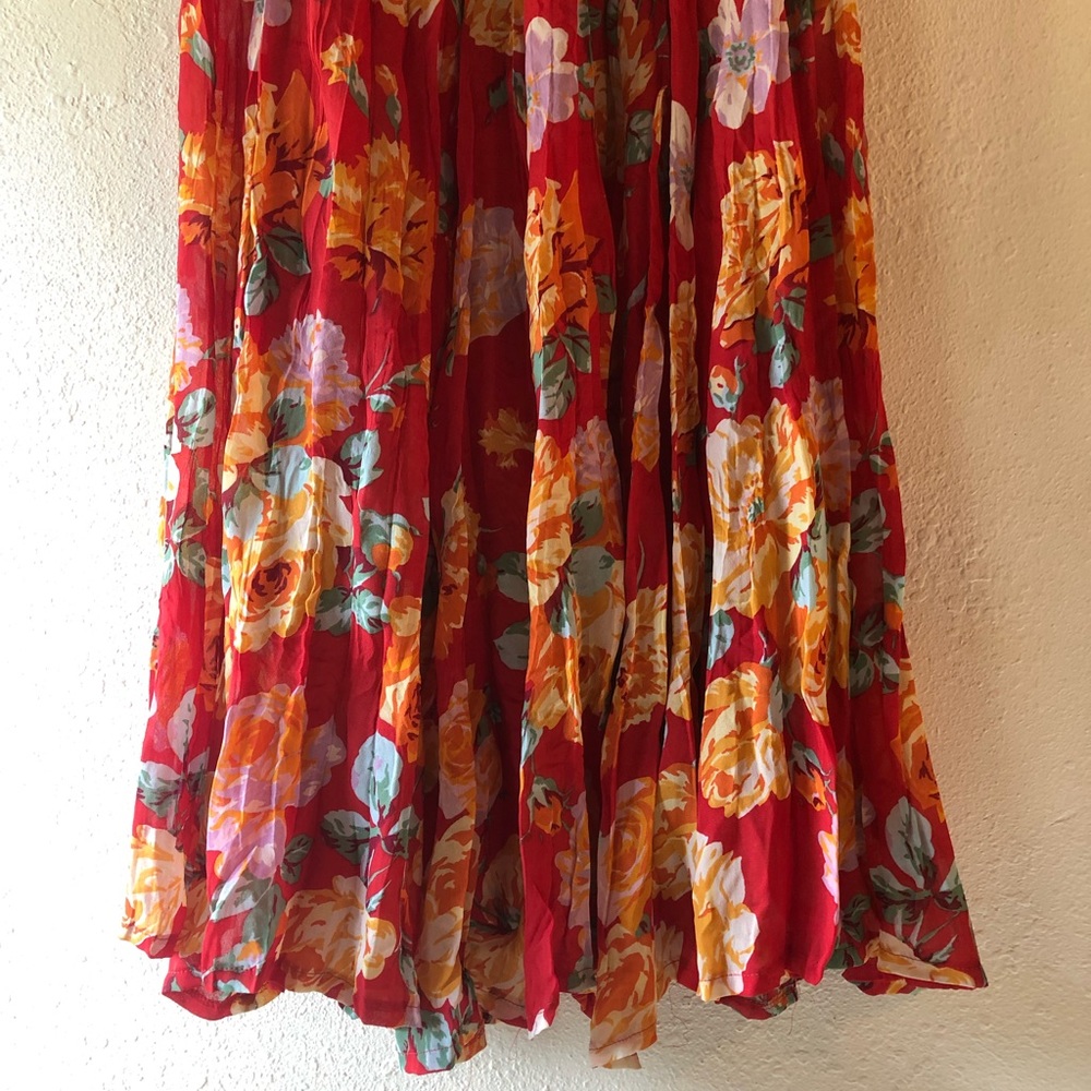 Gorgeous Vintage long floral high waist skirt xs